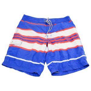 J. Crew Blue 31" Stripes Swim Trunks Board Shorts
